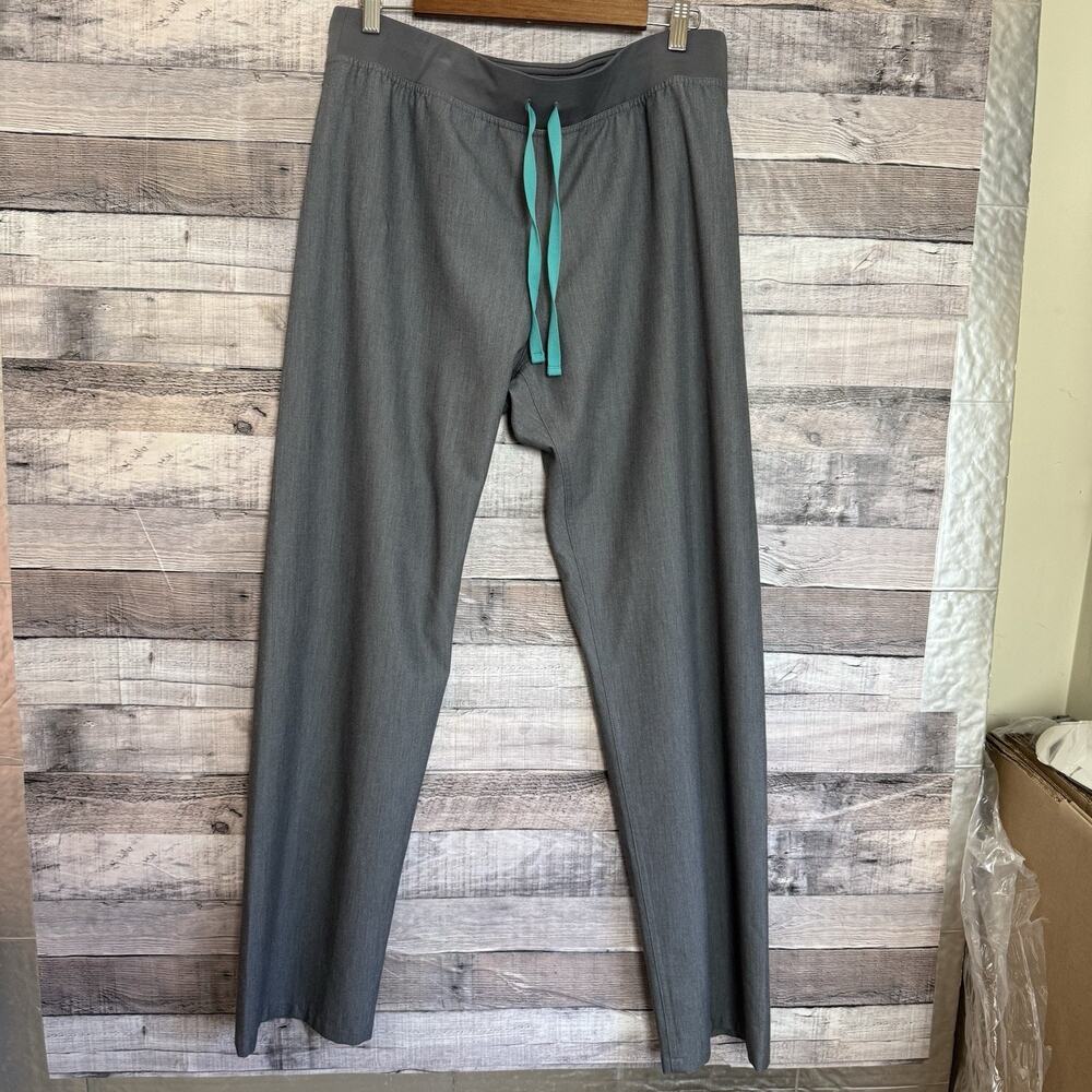 FIGS Scrub Pants Women L Tall Gray Drawstring Straight Leg T21003T